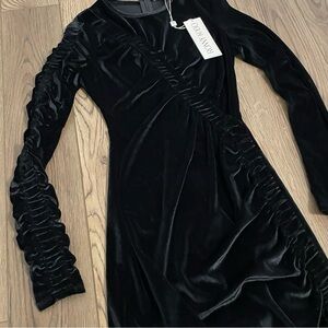 RONNY KOBO Yarden Velvet Ruched Mini Dress